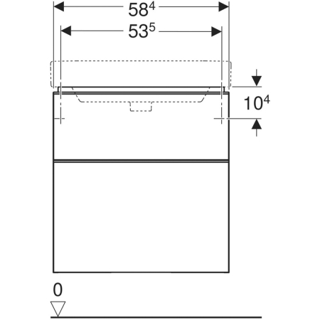 Mobilier suspendat Geberit Smyle Square, 60 cm, 2 sertare Soft Close, rezistent umiditate, alb lucios [2]