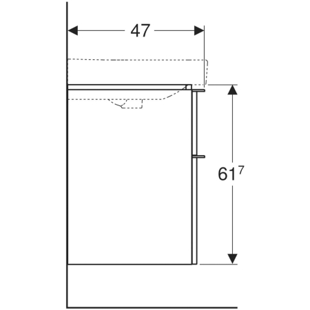 Mobilier suspendat Geberit Smyle Square, 60 cm, 2 sertare Soft Close, rezistent umiditate, alb lucios [3]