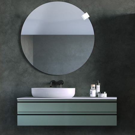 Baie - Mobilier suspendat Kolpasan Alexis, 120 cm, 2 sertare Soft Close, blat Kerrock, Green