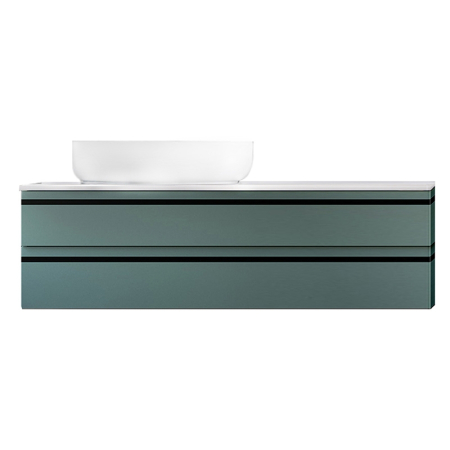 Mobilier suspendat Kolpasan Alexis, 120 cm, 2 sertare Soft Close, blat Kerrock, Green [1]