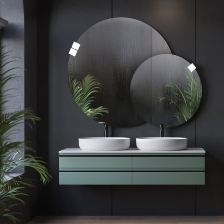 Baie - Mobilier suspendat Kolpasan Alexis, 150 cm, 4 sertare Soft Close, blat Kerrock, Green
