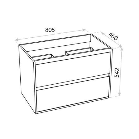 Mobilier suspendat pentru lavoar, Spectrum, Manitoba, 80 cm, ornamente nuc, finisaj nuc [4]