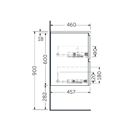 Mobilier suspendat, Rak, Joy, pentru lavoar incastrabil, 80 cm, alb [2]