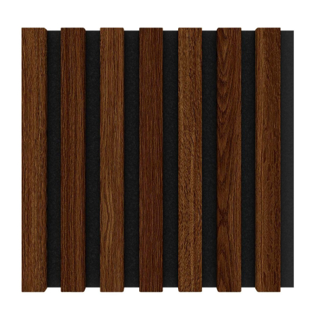 Modul riflaj MDF decorativ LDA PREMIUM de tip panou acustic, Stejar Maro, 30x30 cm [2]