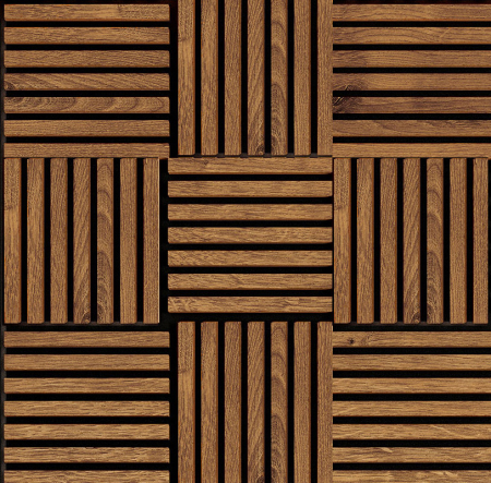 Decoratiuni si articole casa - Modul riflaj MDF decorativ LDA PREMIUM de tip panou acustic, Stejar Royal, 30x30 cm