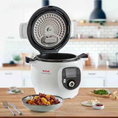 Multicooker inteligent cu gatire sub presiune Tefal Cook4Me+ CY851130, vas cu invelis ceramic antiaderent 6L, aparat de gatit sub presiune, aplicati [9]
