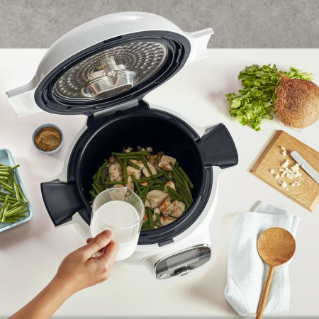 Multicooker inteligent cu gatire sub presiune Tefal Cook4Me+ CY851130, vas cu invelis ceramic antiaderent 6L, aparat de gatit sub presiune, aplicati [7]