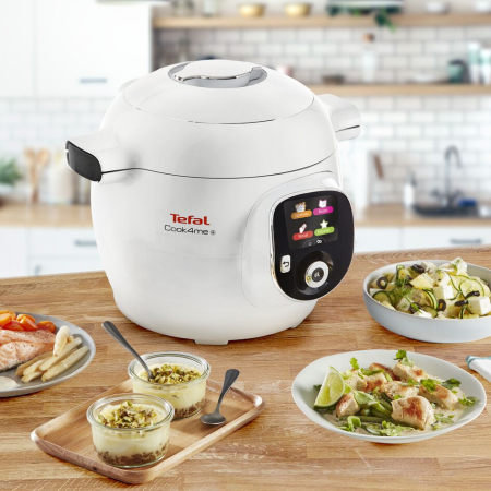 Multicooker inteligent cu gatire sub presiune Tefal Cook4Me+ CY851130, vas cu invelis ceramic antiaderent 6L, aparat de gatit sub presiune, aplicati [5]