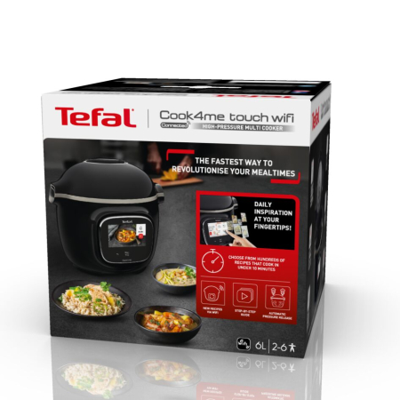 Multicooker inteligent cu gatire sub presiune Tefal Cook4me Touch CY912831 cu conexiune WiFi, aplicatie dedicata, 13 programe de gatire, ecran tac [18]
