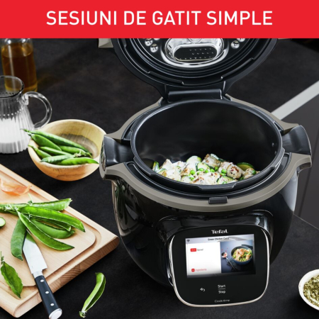 Multicooker inteligent cu gatire sub presiune Tefal Cook4me Touch CY912831 cu conexiune WiFi, aplicatie dedicata, 13 programe de gatire, ecran tac [5]