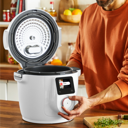 Multicooker inteligent cu gatire sub presiune Tefal Cook4Me Wi-Fi 10 in 1 CY9621F2, 10 programe de gatire, vas ceramic antiaderent 6 L, Wi-Fi, ecran L [1]