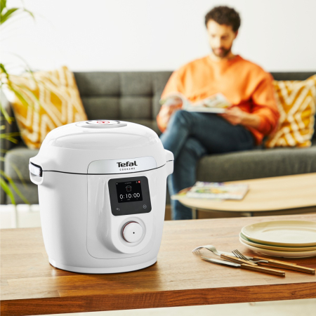 Multicooker inteligent cu gatire sub presiune Tefal Cook4Me Wi-Fi 10 in 1 CY9621F2, 10 programe de gatire, vas ceramic antiaderent 6 L, Wi-Fi, ecran L [2]