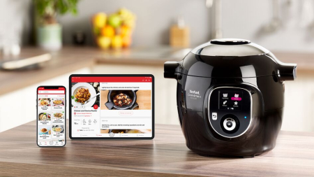 Multicooker inteligent Tefal Cook4Me+ Connect CY855830, aparat de gatit sub presiune cu conexiune bluethooth, vas cu invelis ceramic antiaderent 6L, [8]
