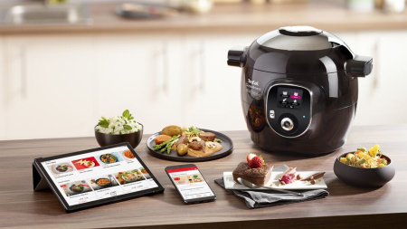 Multicooker inteligent Tefal Cook4Me+ Connect CY855830, aparat de gatit sub presiune cu conexiune bluethooth, vas cu invelis ceramic antiaderent 6L, [7]