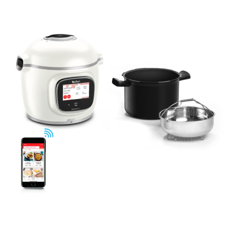 Multicooker inteligent Tefal Cook4me Touch Pro CY9441F2, 1600W, vas cu invelis ceramic antiaderent 6L, 13 programe de gatire, cantar integrat, 250 [14]