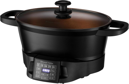 Friteuze - Multicooker Russell Hobbs Good to Go, multiple functii gatit, vas antiaderent, afisaj digital, timer programabil, negru
