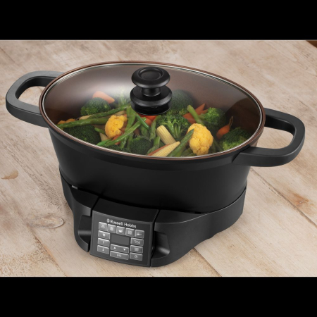 Multicooker Russell Hobbs Good to Go, multiple functii gatit, vas antiaderent, afisaj digital, timer programabil, negru [7]
