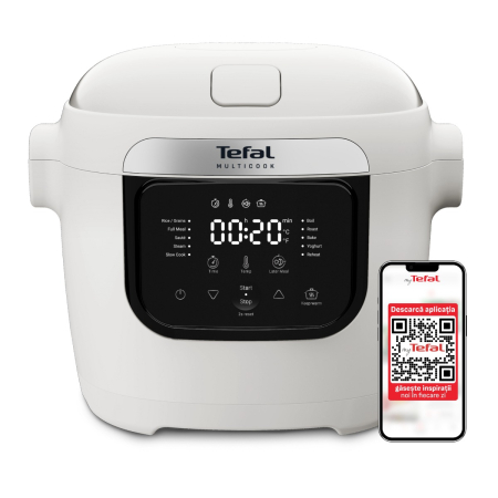 Bucatarie - Multicooker Tefal Multicook Basic MY700BF0, 700W, 6 L, 10 programe de gatire, temperatura ajustabila, functie pastrare la cald, bol cu 2 manere,
