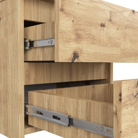 Noptiera cu 2 sertare, din PAL laminat, 40x35x40 cm, stejar artisan [4]