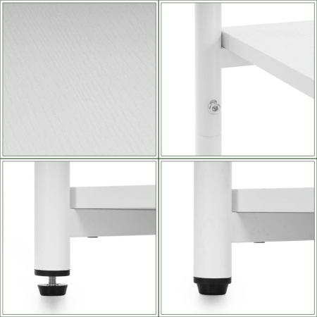 Noptiera cu 3 rafturi din PAL si cadru metalic, 35x31x59 cm, alb [13]