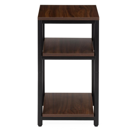 Noptiera cu 3 rafturi din PAL si cadru metalic, 35x31x59 cm, maro inchis [11]