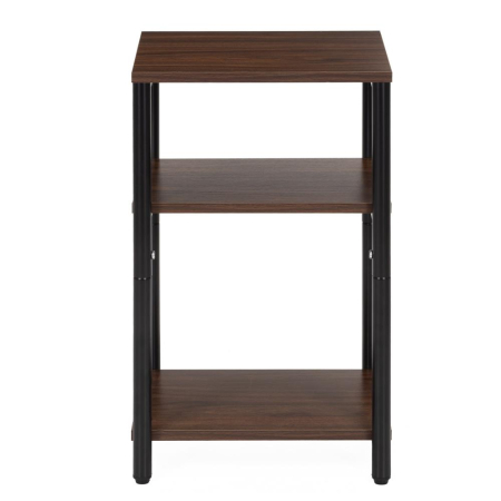 Noptiera cu 3 rafturi din PAL si cadru metalic, 35x31x59 cm, maro inchis [7]