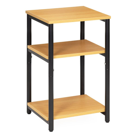 Noptiere - Noptiera cu 3 rafturi din PAL si cadru metalic, 35x31x59 cm, maro natur