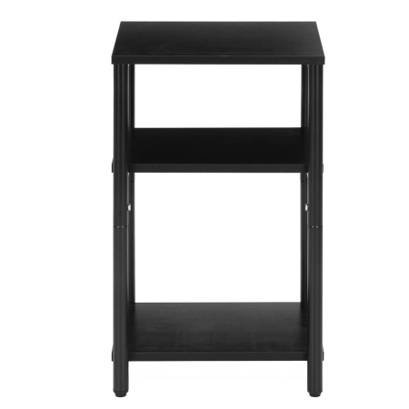 Noptiera cu 3 rafturi din PAL si cadru metalic, 35x31x59 cm, negru [7]