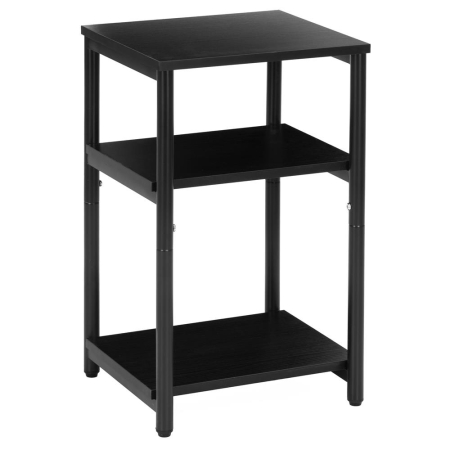 Noptiere - Noptiera cu 3 rafturi din PAL si cadru metalic, 35x31x59 cm, negru