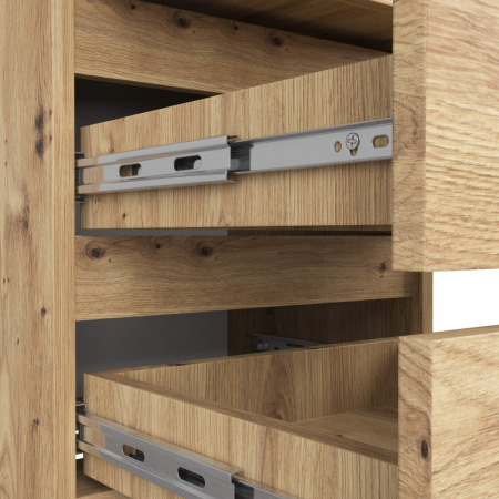 Noptiera cu 3 sertare, PAL laminat 16 mm, 40x35x57 cm, stejar artisan [5]