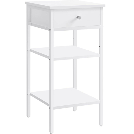 Mobila dormitor - Noptiera cu sertar pentru dormitor, design scandinav, 35x35x70cm, alb