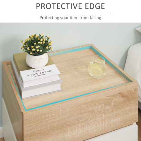  Noptiera Lemn Natur - 2 Sertare, Design Modern [5]