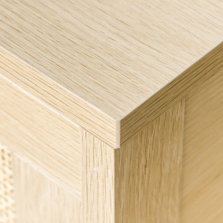  Noptiera Moderna cu Sertar si Raft Inferior pentru Depozitare, din MDF, 40x40x48 cm, culoare Lemn [8]