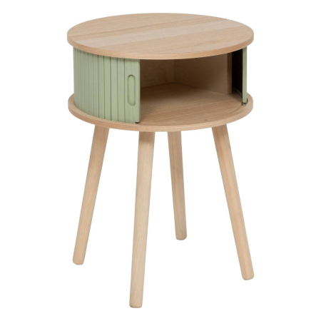 Noptiera rotunda Nysos cu 2 usi glisante si raft interior, 40x54 cm, verde [2]