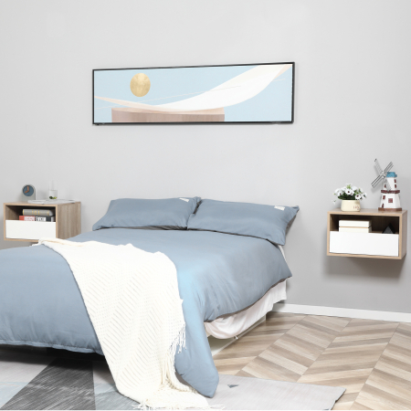  Noptiere Suspendate - Set 2 cu Sertar si Raft [1]