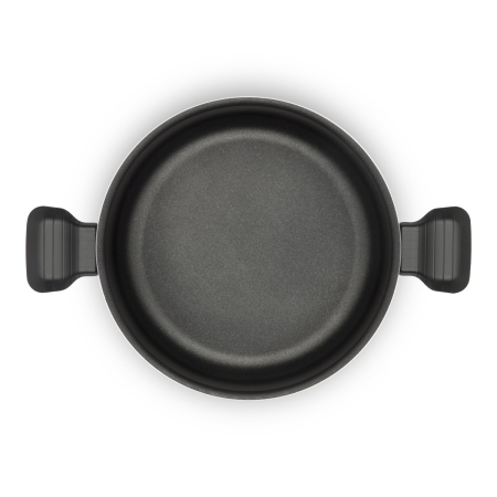Oala cu capac Tefal So Intensive D5064662, 24 cm, aluminiu, invelis antiaderent Titanium Extra, capac din sticla, exterior emailat, negru [2]