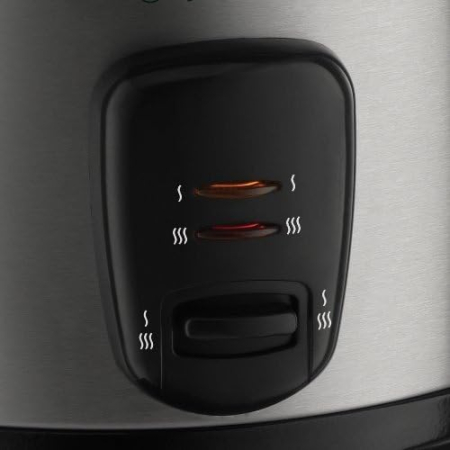 Oala de gatit orez Russell Hobbs 19750-56 Cook@Home, 1.8L (10 portii), functie mentinere cald, vas non-adeziv, Inox/Negru [1]