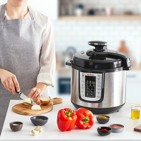 Oala sub presiune electrica Tefal One Pot CY505EE0, 1200W, 5.8L, 25 de programe, functie pastrare la cald, temperatura - timp ajustabile, negru & [10]