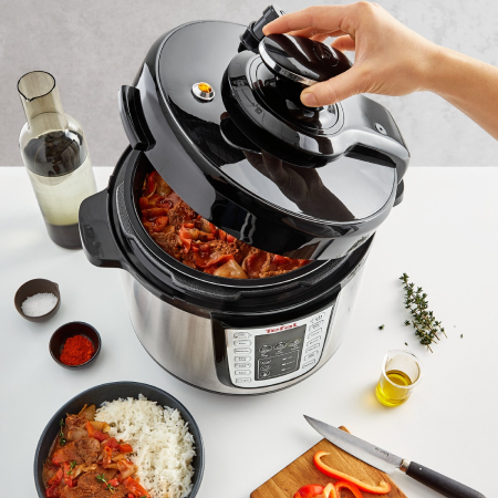 Oala sub presiune electrica Tefal One Pot CY505EE0, 1200W, 5.8L, 25 de programe, functie pastrare la cald, temperatura - timp ajustabile, negru & [6]
