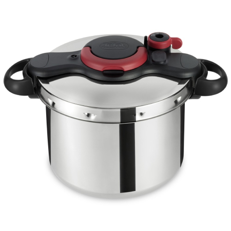 Oala sub presiune Tefal ClipsoMinut'® Easy P4624966, compatibil cu inductia, inox, indicator de presiune, 5 puncte de securitate, argintiu [1]