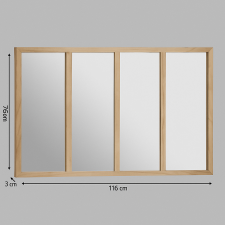 Oglinda Atmosphera Nae cu rama din lemn paulownia, 116x76 cm, montaj vertical/orizontal, natur [3]