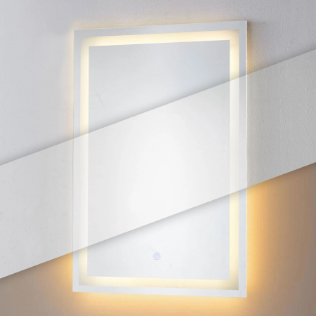 Oglinda baie LED dreptunghiulara cu functie anti-aburire, iluminare reglabila cu control tactil, 50x70 cm [5]