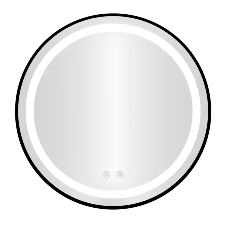 Oglinda baie LED rotunda cu functie anti-aburire, iluminare reglabila cu control tactil, 60 cm, negru [4]