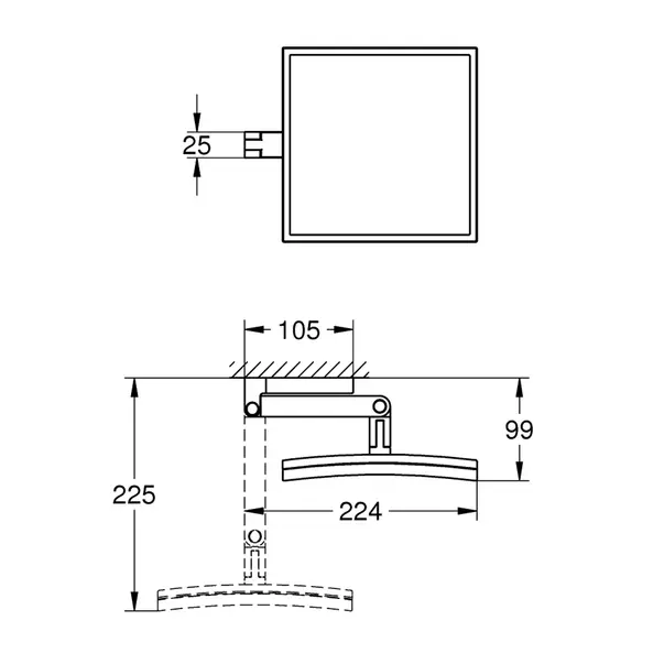 Oglinda cosmetica Grohe Selection Cube crom [2]