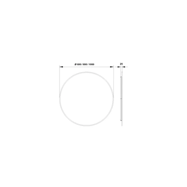 Oglinda cu iluminare Led Gala Diam 100x100 cm negru [1]
