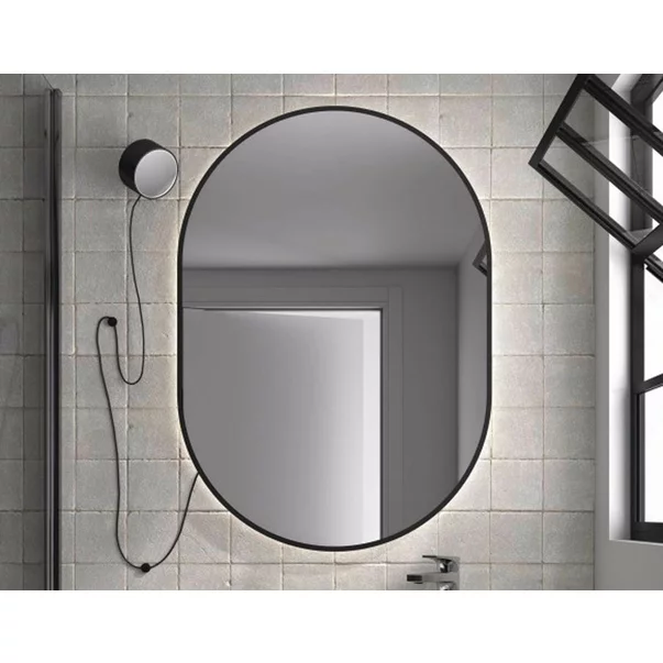Mobilier pentru baie - Oglinda cu iluminare Led Gala Moira 60x85 cm negru