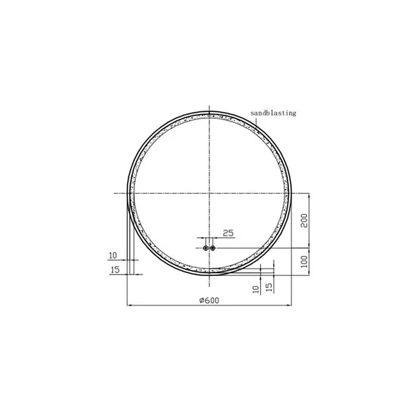 Oglinda cu iluminare si dezaburire Fluminia Black-Boy-60 60 cm [2]