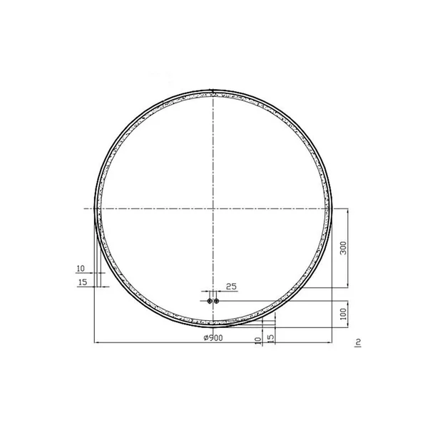 Oglinda cu iluminare si dezaburire Fluminia Black-Boy-90 90 cm [2]