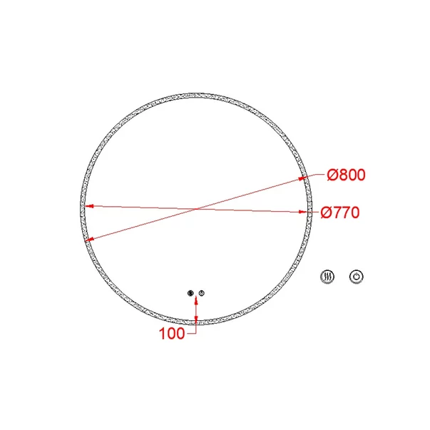 Oglinda cu iluminare si dezaburire Fluminia Calatrava-80 80 cm [2]