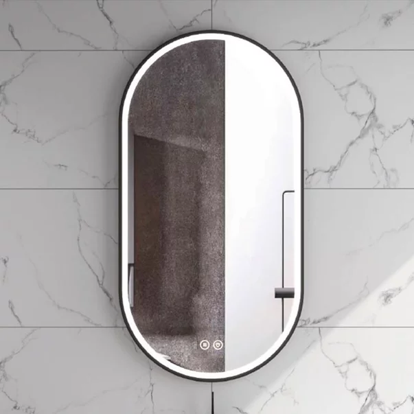 Oglinda cu iluminare si dezaburire Fluminia Dali Black 50 cm [0]